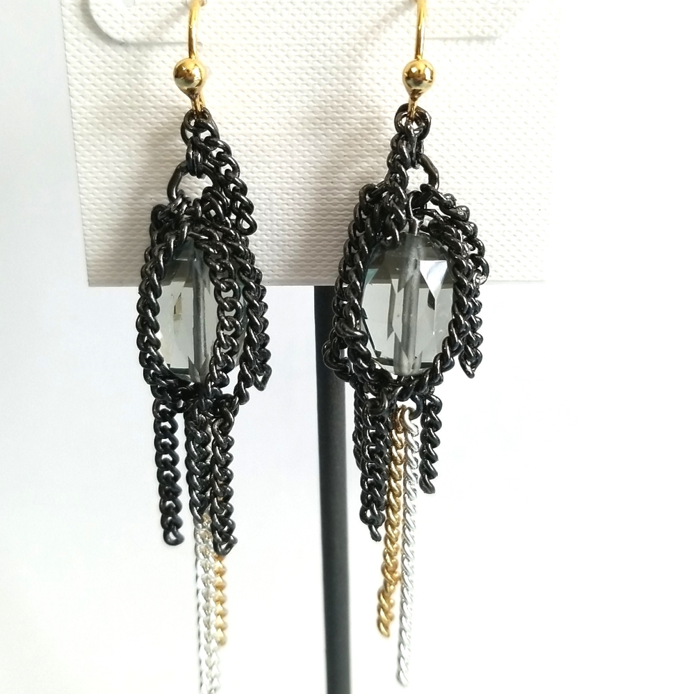 Anthropologie Sorrelli Mixed Chain Earrings